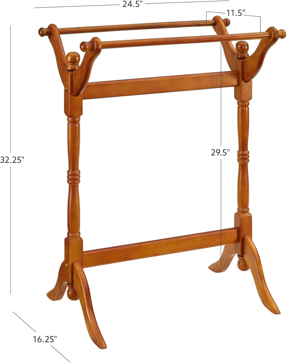 Powell Furniture Boonie Oak Wood Blanket and Quilt Rack