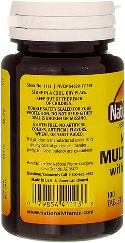 Miniatura 2 de Nature's Blend Multiple Vitamin with Minerals Tablets No Iron - 100 Tablets, Pack of 2