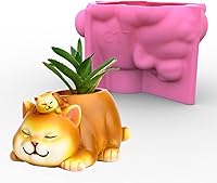 Vista 20 de Molde de silicona para macetas, moldes de silicona en forma de animal 3D para hormigón, cemento, yeso, arcilla polimérica, fundición de resina