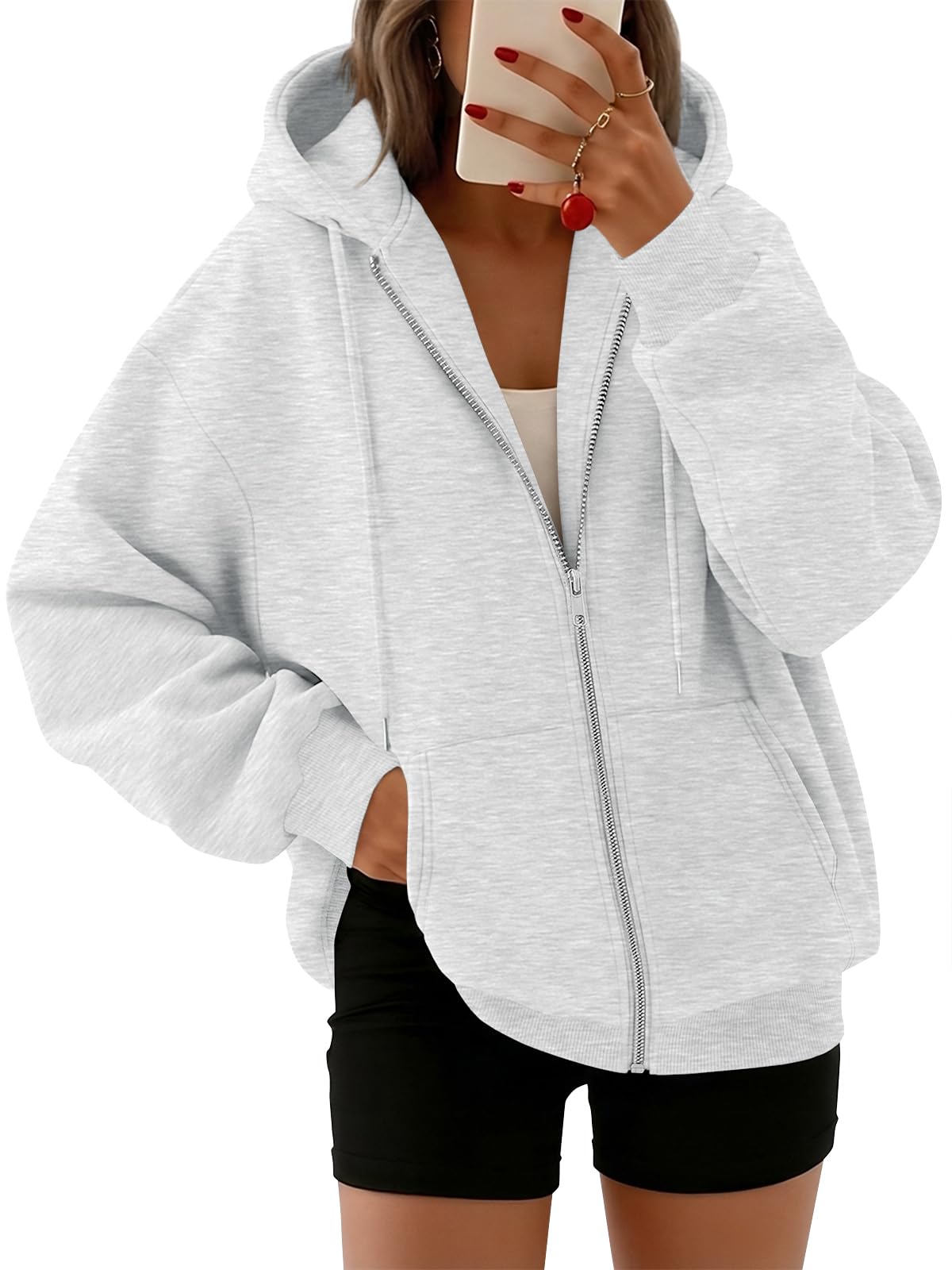 Womens Zip Up Hoodies 2026 Oversized Sweatshirt