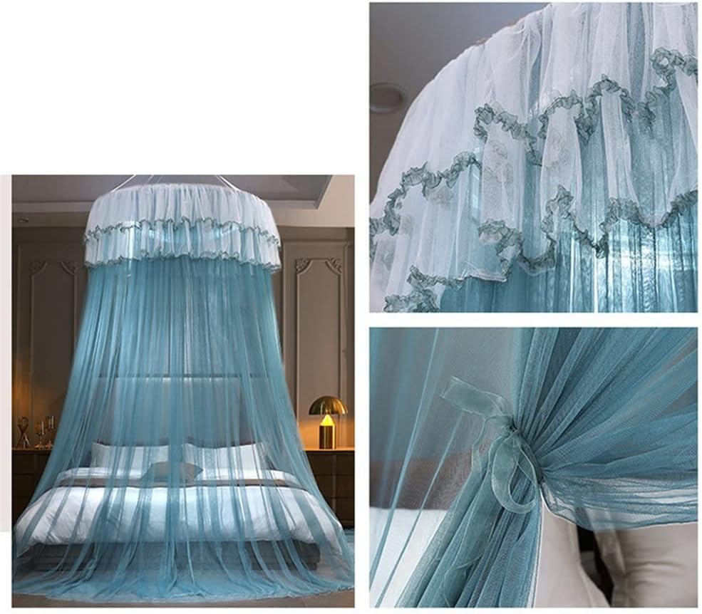 Bed Canopy Decor for Girls Boys Adults Hanging Bed Canopy Mosquito Mesh Net Round Dome Princess Bed Curtain for Single to King Size Beds (Color : Orange, Size : 120 * 270cm/47 * 10