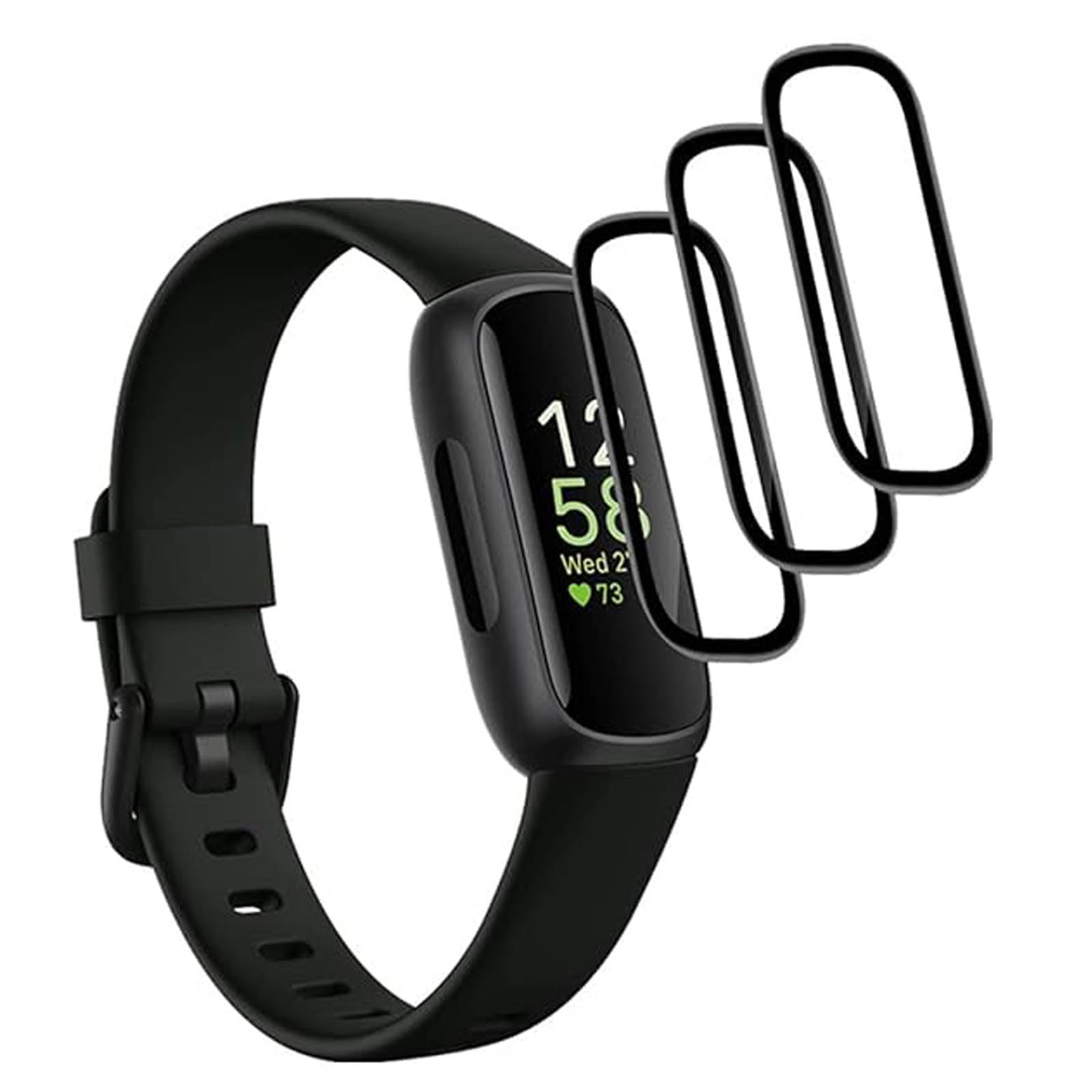 Kicvbnco [New] 3 Pack For Fitbit Inspire 3 Screen Protector watch film, [99.99% HD Clear] for Fitbit Inspire3 3D Curved Soft Smart Watch Protective Film (Not Glass) [Ultra Shatterproof]