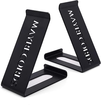 MayRecords Vinyl Record Stand Display Album LP Cover, No Assembly Required, Simple Metal Tabletop Album Holder, Stylish Gift for Music Lovers Vinyl Player Accessory - 2 Pack Black