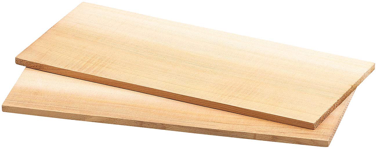 Rosenstein & Söhne Tablas para barbacoas y ahumadores - Accesorios para Barbacoa: 2 Tablas de Cedro para Parrillas de carbón y Gas, con Estructura de Metal (Tablero Incienso)