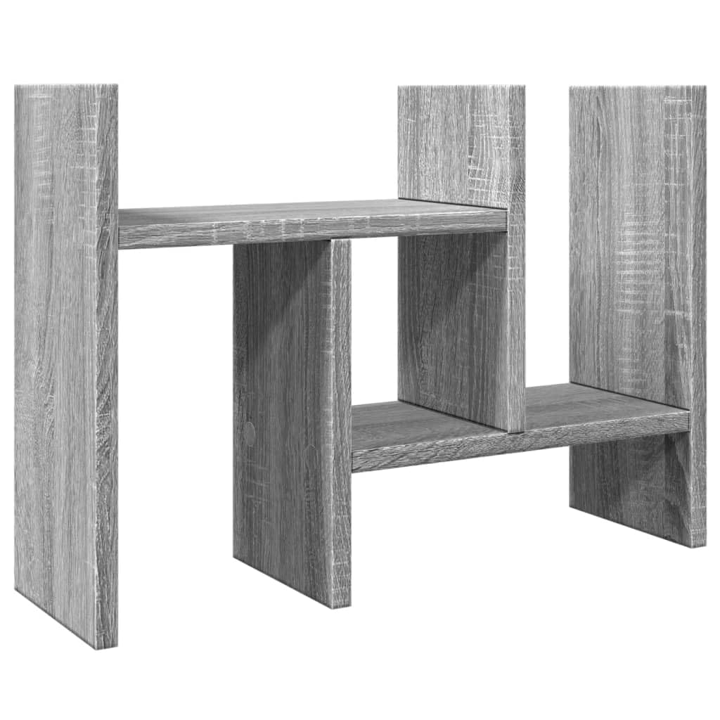 Organiseur de bureau gris Sonoma - 34,5 x 15,5 x 35,5 cm - En bois - Organiseur de bureau rotatif avec beaucoup d'espace de rangement pour documents et accessoires de bureau - Convertible