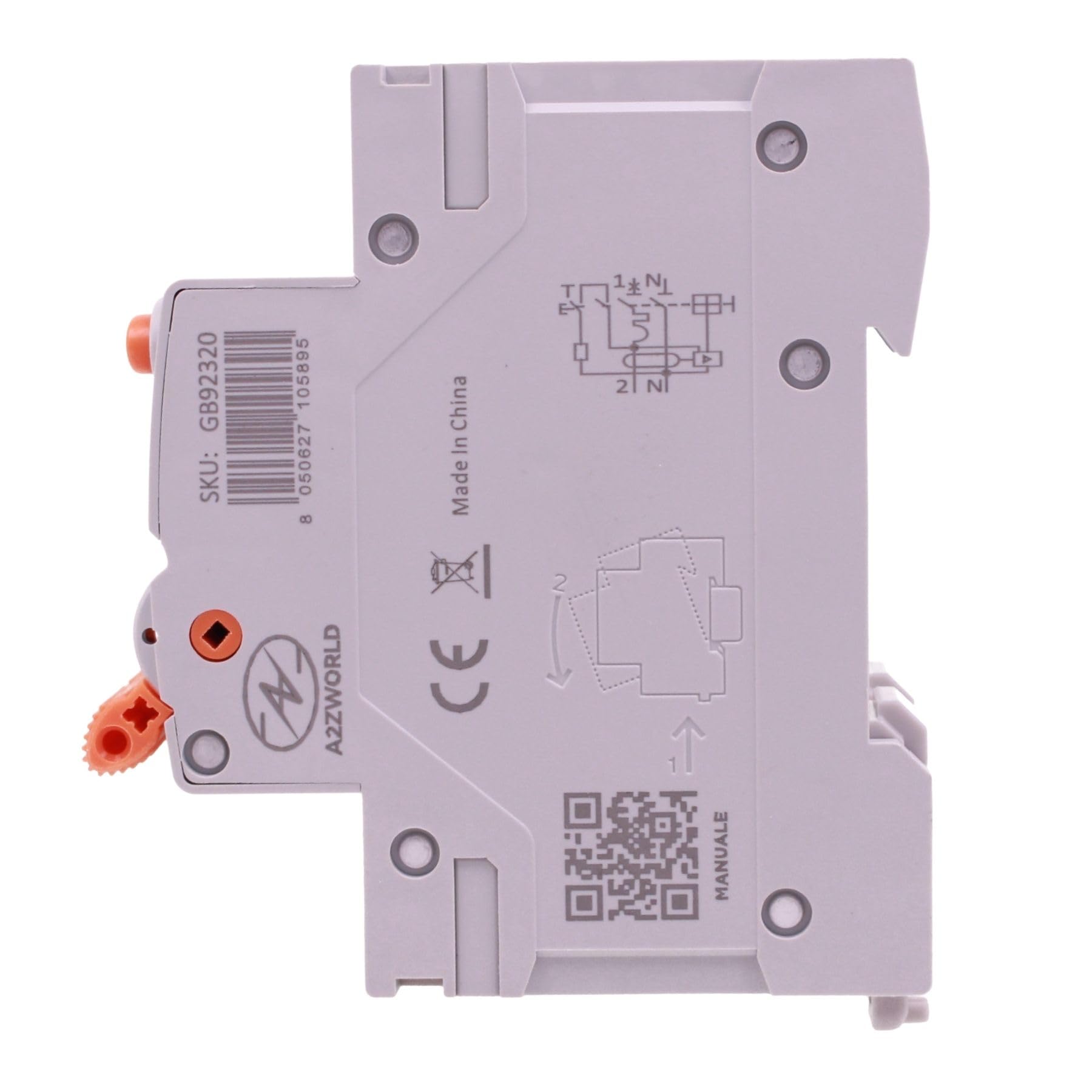 RCBO Typ F 20 A C20, Differentialschalter mit Leitungsschutzschalter Klasse F Kurve C, 1P+N 6 kA 30 mA, 2 Module 230 V AC, Doppelhebel, für moderne elektronische Geräte