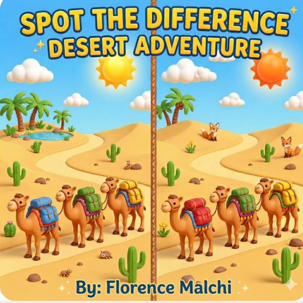 Spot the Difference Desert Adventure: A Fun Search and Find Puzzle Activity Book for Kids Ages 4-8 (The Spot the Difference Adventure Series)