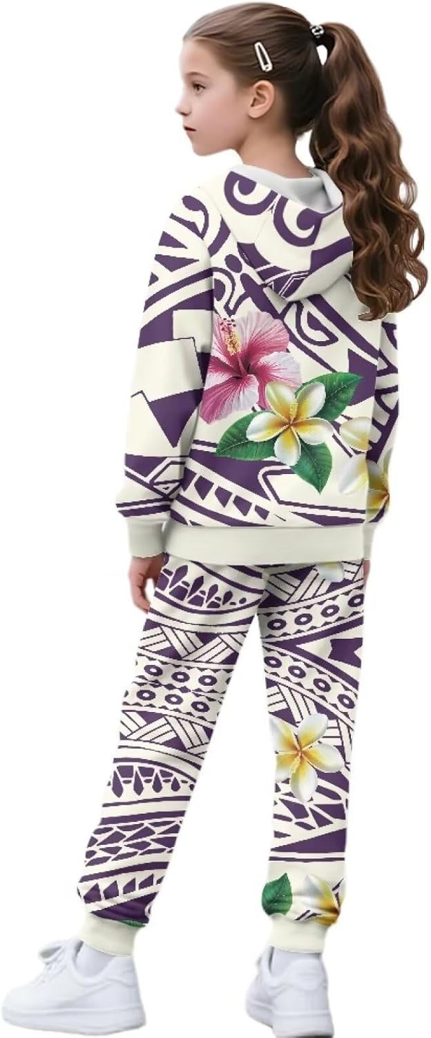 Girls Tracksuits Outfits 2 Pieces Athletic Zip Up Hoodies and Sweatpants Athletic Clothing Sets