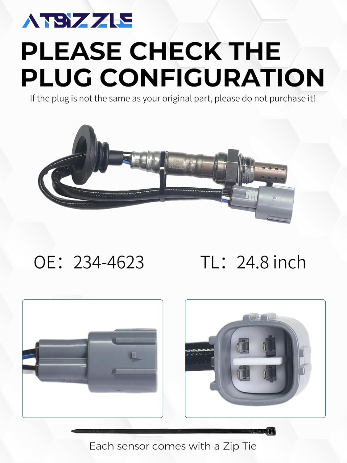 O2 Oxygen Sensor 234-4623 Downstream Fit for Toyota Prius Sienna Celica 1996-2009, Lexus GS400 GS430 GS460, Pontiac Vibe 03-06, Scion XD 08-14, 1PCS