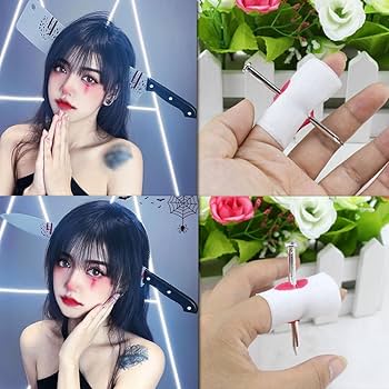 Amazon.co.jp: ハロウィン カチューシャ 3個セット 包丁 鋏 釘