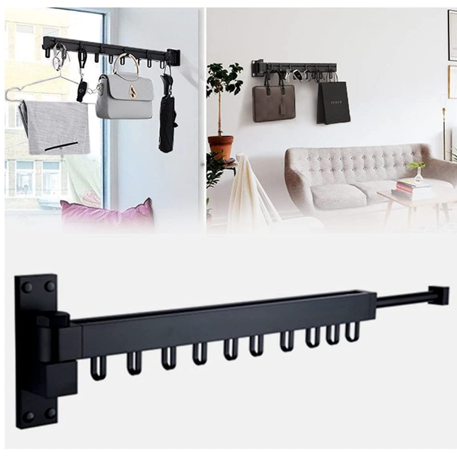 Séchoir à linge mural pliable buanderie chambre étendoir compact