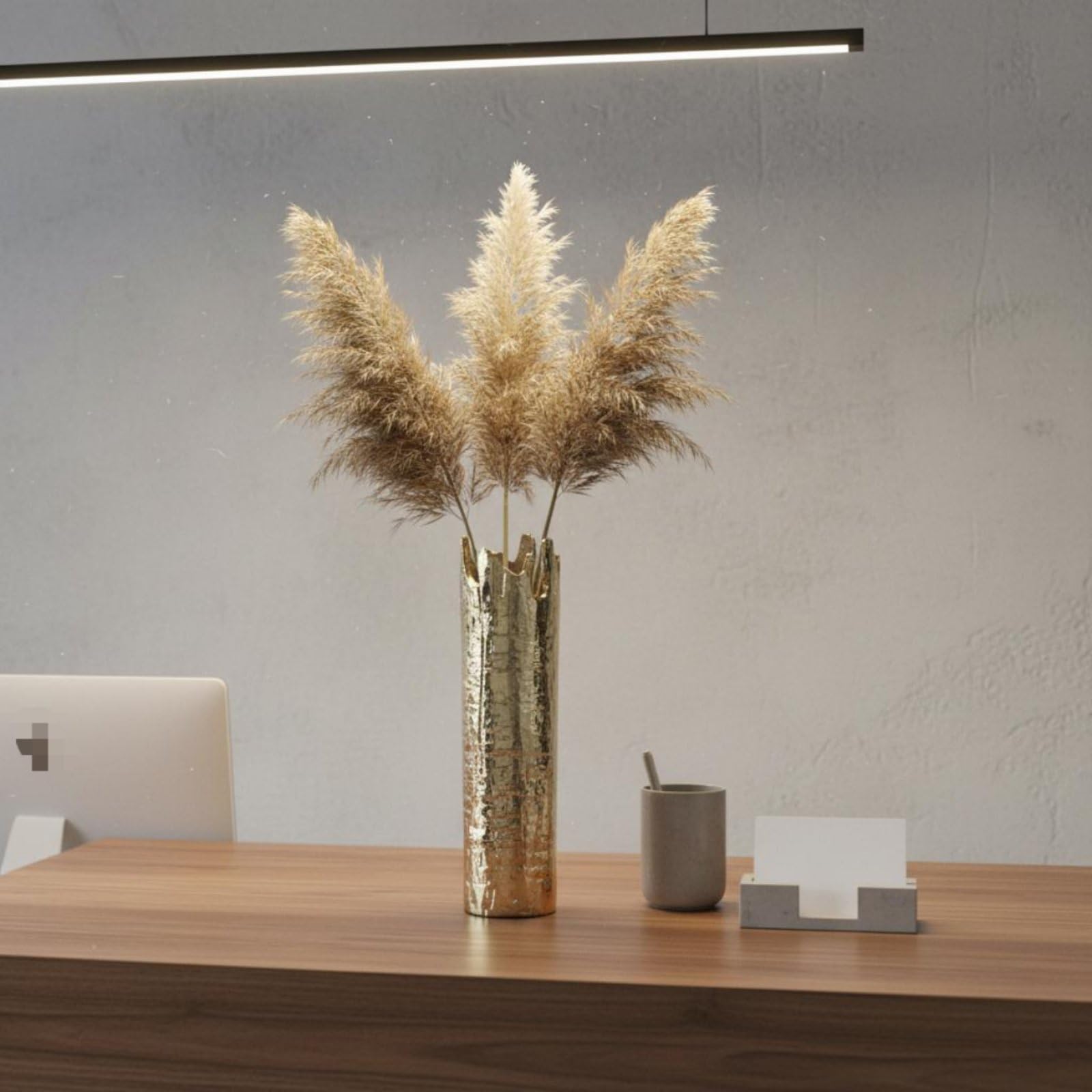 Jarrón Decorativo Cilíndrico Florero Metálico Centro de Mesa Recipiente para Ramas Acabado Artesanal Que Arreglos de, Jarrón De Aleación De Aluminio Dorado Pálido, Tamaño Grande