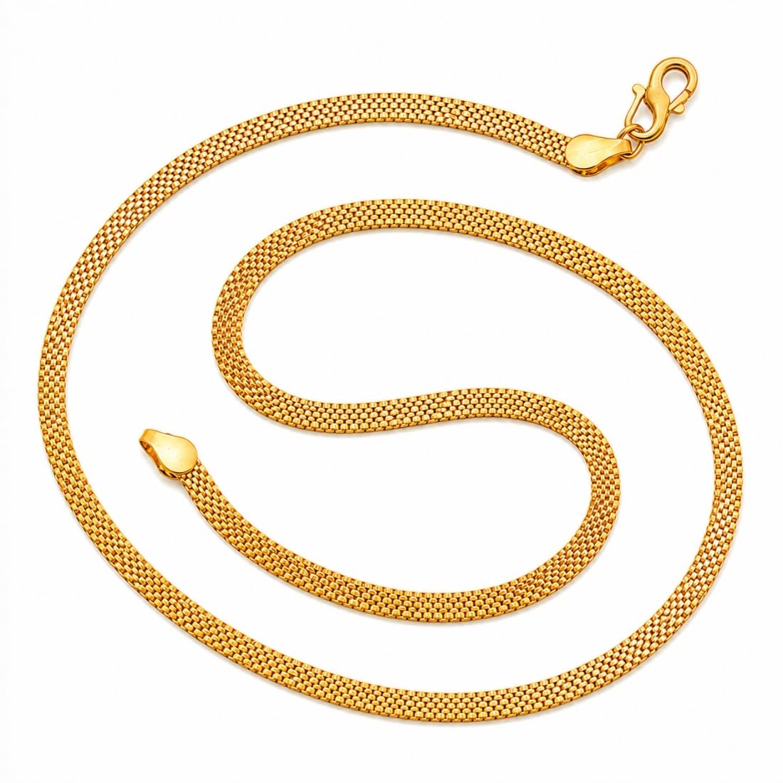 aanyacentric Gold Plated Light Weight Mesh Necklace Chain-picture-37