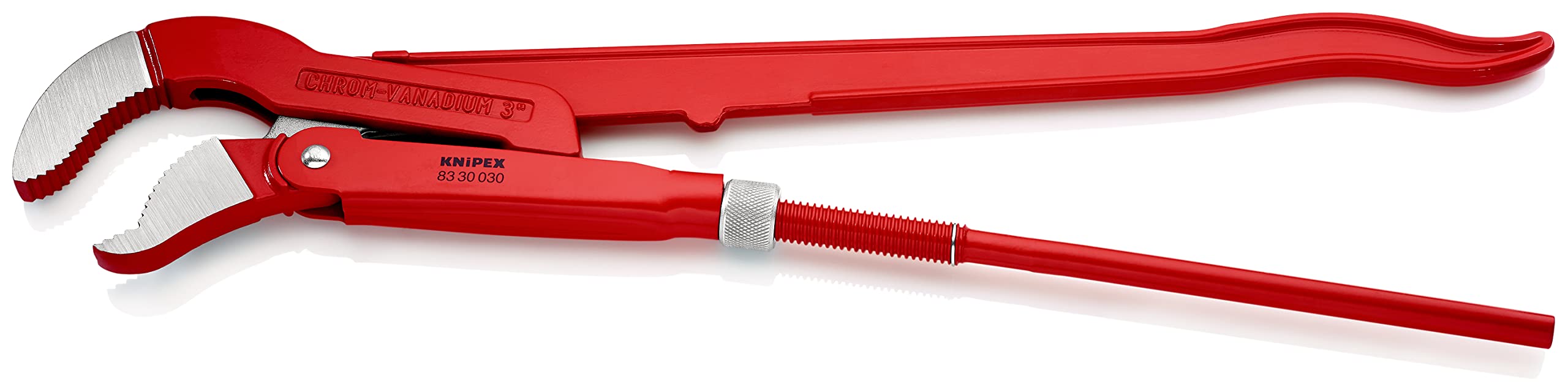 KNIPEX Llave para tubos en forma de S recubierto de pintura pulverizada, rojo 680 mm, 83 30 030