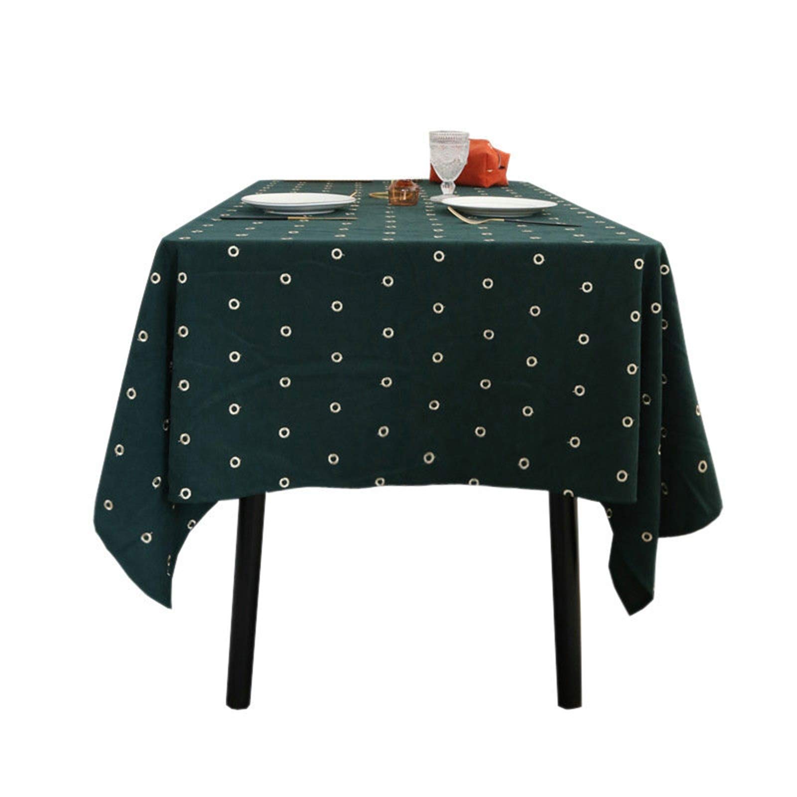 Nappe pique-nique imperméable motif cercle vert 140x140 en polyester