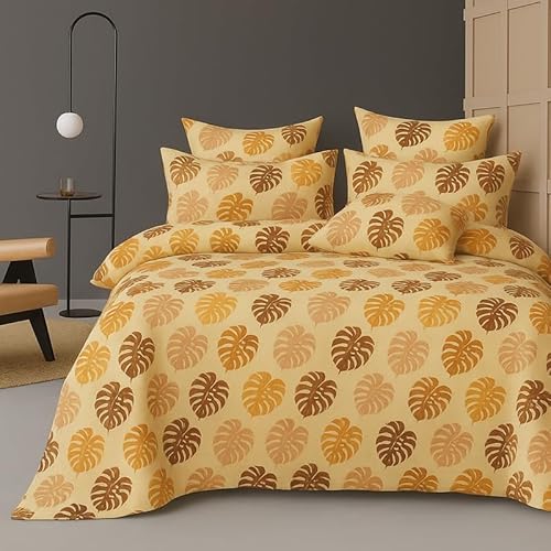 BSB HOME Premium Cloud Cotton Fitted Bedsheets with 2 Pillow Covers for King Bed | 300-320 TC | Size 78x72+10 Inches | Alomods | Soft, Durable and Deep Pocket 360 Fitted Sheet