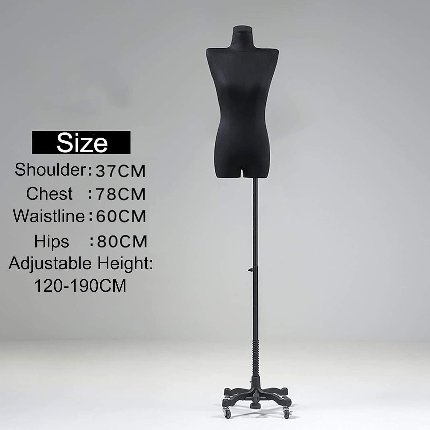 Weibliche Schaufensterpuppe, Torso-Körper, verstellbare Schneiderbüste für Kleidung, halbe Puppen, Kleid (A)