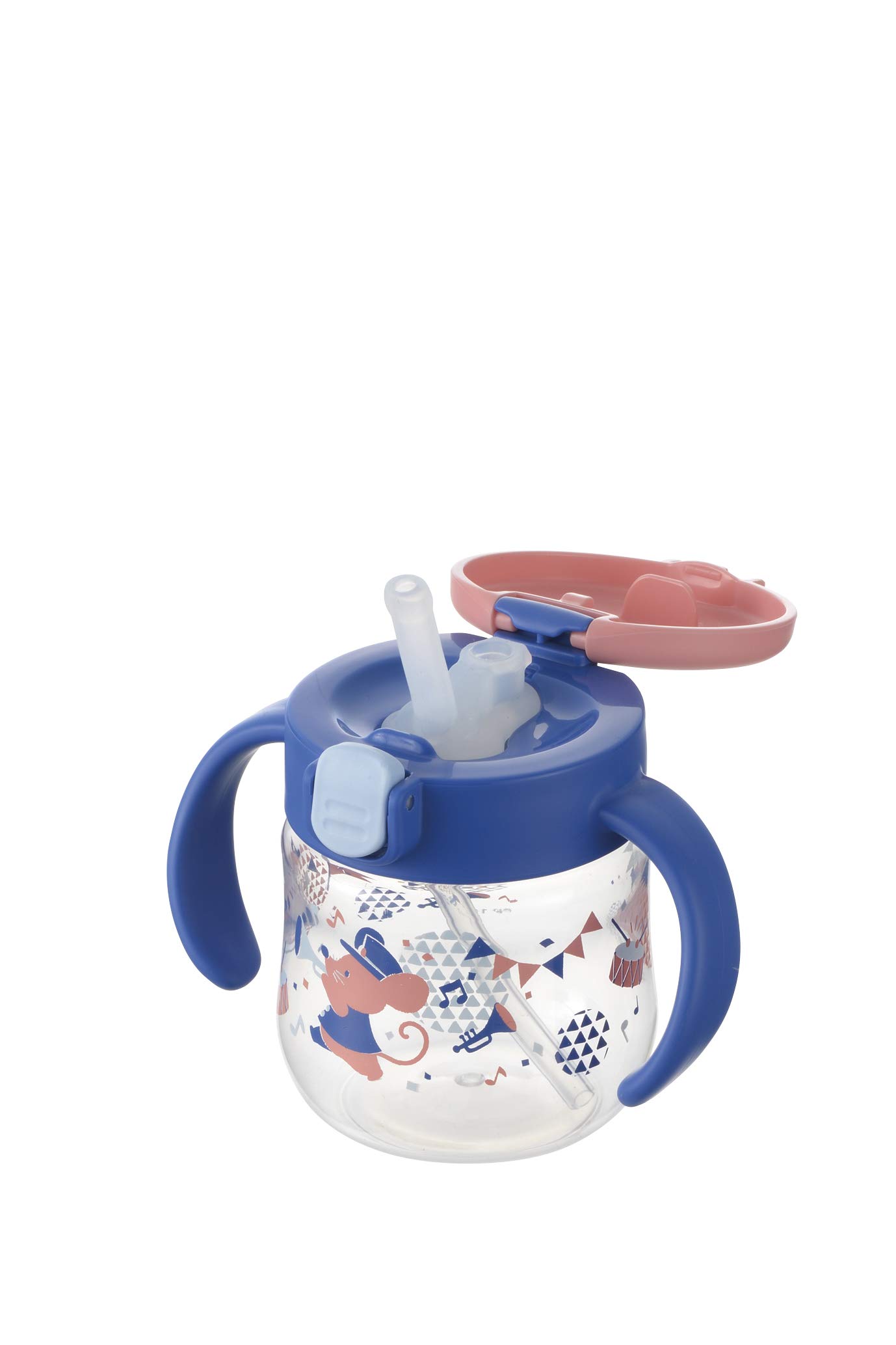 Richell Tri Straw Mug Mini Navy Blue 1 Piece 150ml 7 Months