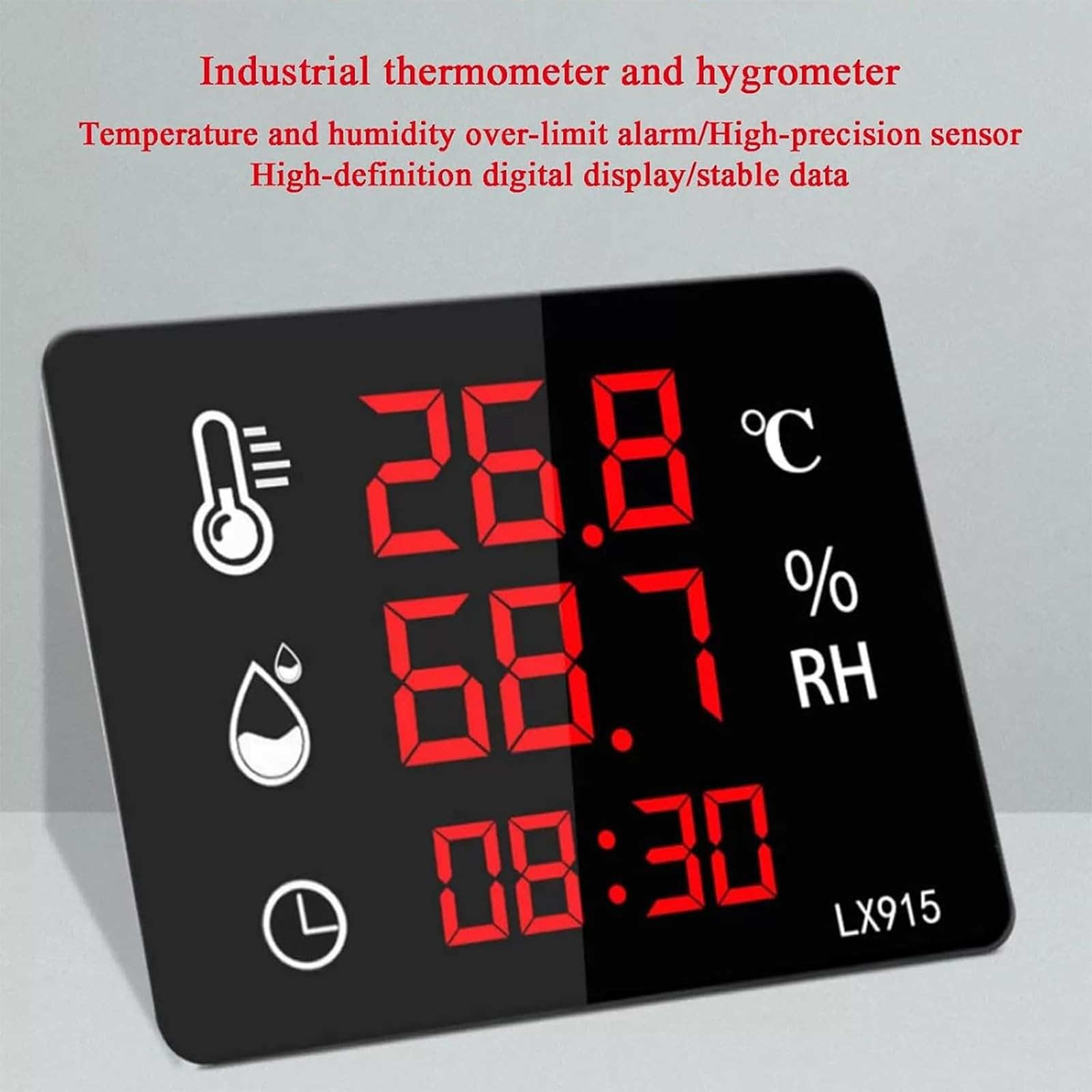 TsoLay Termómetro E Higrómetro Digital, -40-100 ℃, 0-99%, Medidor Digital De Temperatura Y Humedad con Sensor De 3 M Y Pantalla LED, para Interiores/Exteriores, Laboratorios E Industria