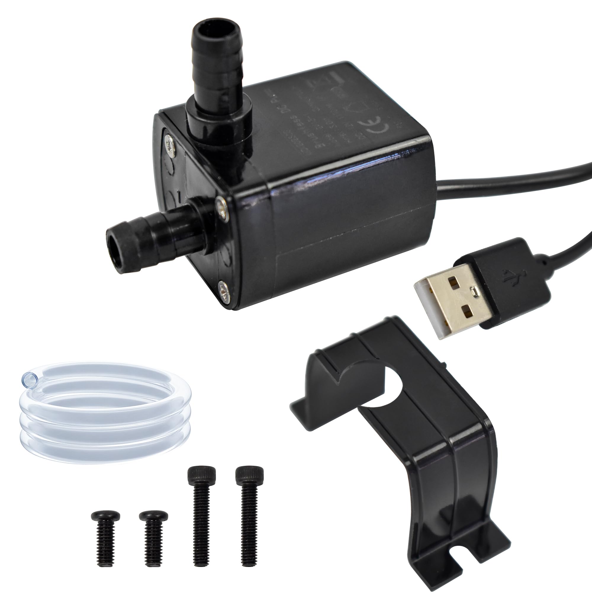 CONQUERALL 5V USB Solar Fountain Pump 1W 34GPH 3.2ft with 3.3ft Tube for Outdoor Camping Water Supply