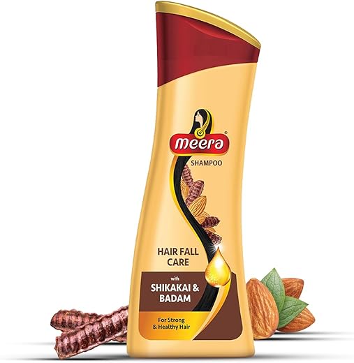 Meera Hairfall Care Shampoo, Goodness Of Badam & Shikakai, For Strong & Healthy Hair, For Men And Women, Paraben Free, 180 Ml