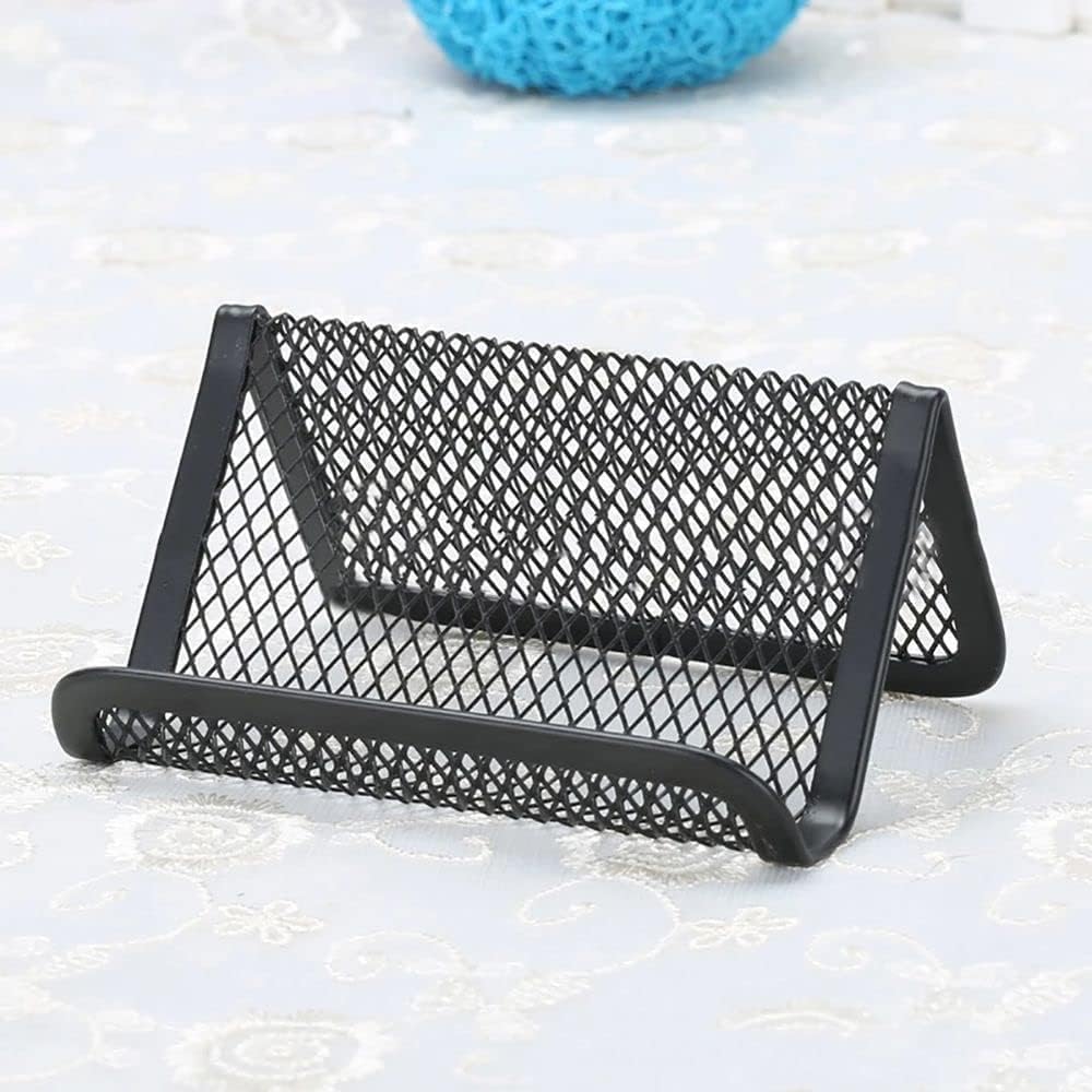 Black Business Card Holder, Metal Mesh Business Card Holder, Credit Name Card Case, Office Card Collection Organizers Desk Storage Stand Index Card Filing Products Desk Accessories and Storage Product