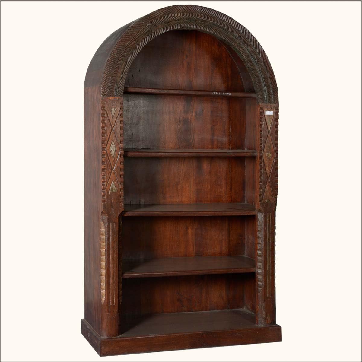 Reclaimed Wood Native American Arched 5Shelf Open Display