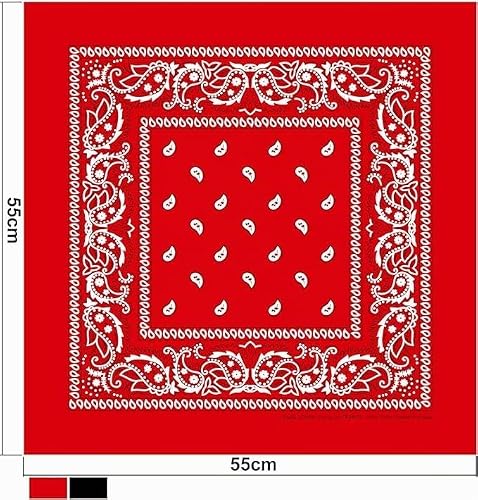 HelloOrient Bandana Rouge Foulard Carré 100% coton motif Cachemire – vue 2
