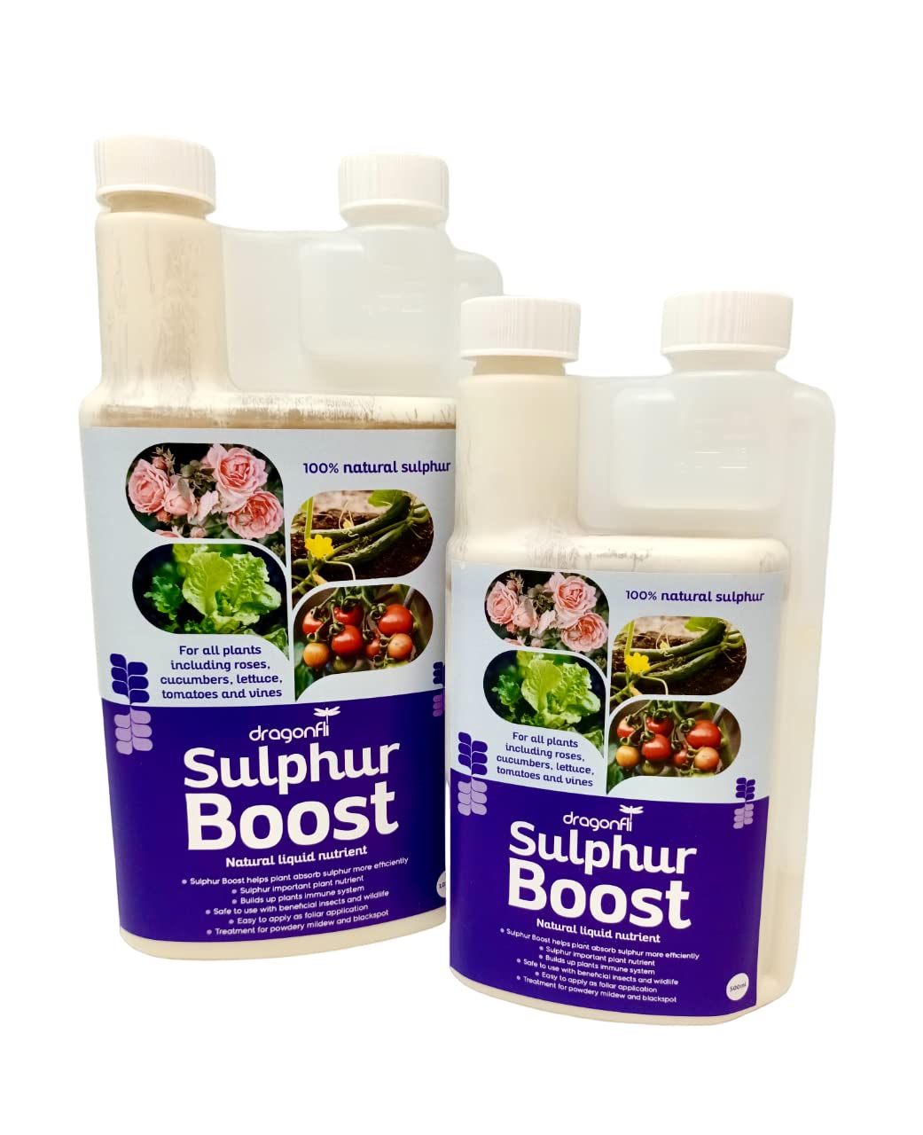 Dragonfli Sulphur Boost - Bolster Healthy Plant Growth & Protect From Diseases - Boost Lettuce, Roses, Cucumbers, Tomatoes, Strawberries & More (1 Litre)