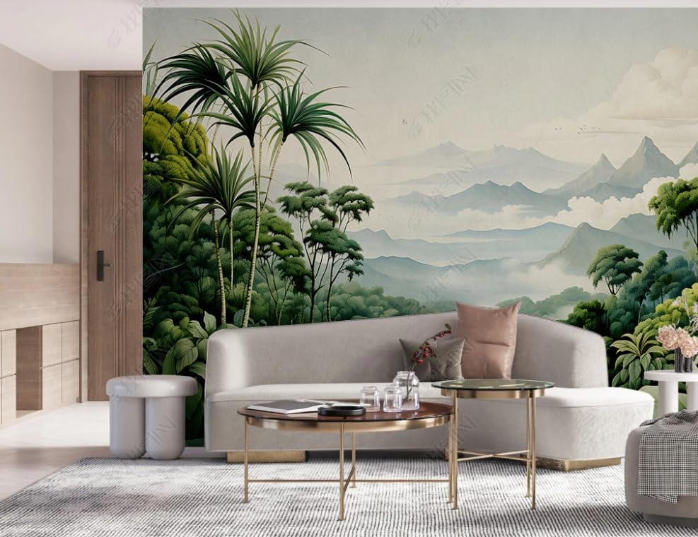 Papier peint intissé plantes et fleurs 200x140 cm pour salon et chambre