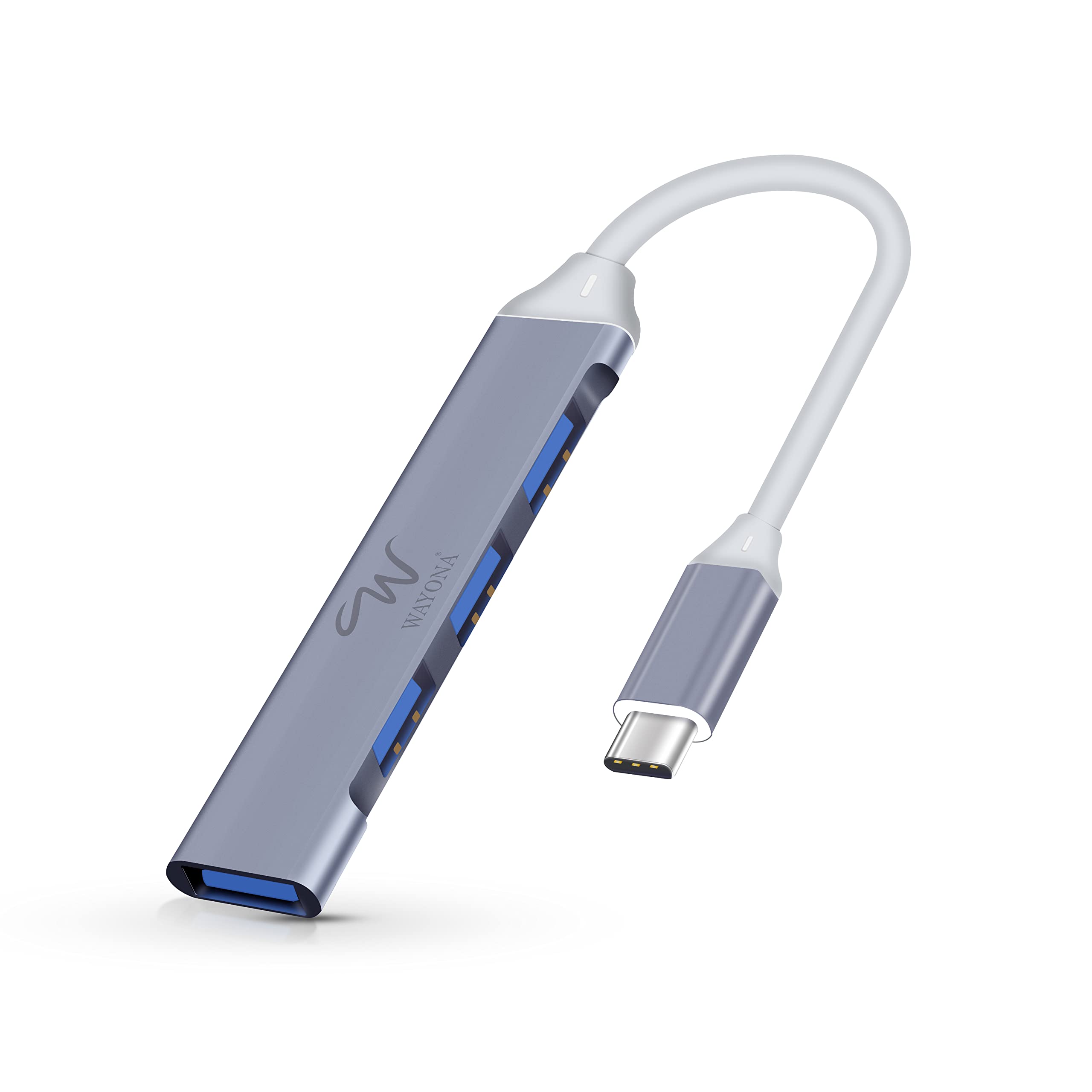 Wayona Type C USB Hub 4 Ports (1 USB 3.0 & 3 USB 2.0 Ports) Compatible for Data Transfer, Laptops, Pc, MacBook and Smartphones with Type C Port (Grey)-image-48