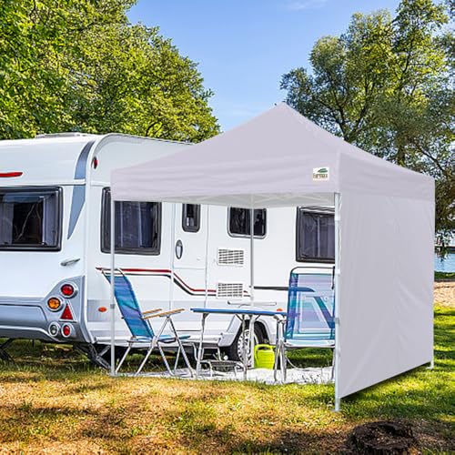 Image of Eurmax USA 10x6.25 Pop Up Canopy SunWall-UV Protection for Tents,Blocks Sunlight&Wind,Water Resistant Side Wall Only,Easy Hook & Loop Installation,Fit for 10FT Straight Leg Shelters&Gazebo,White