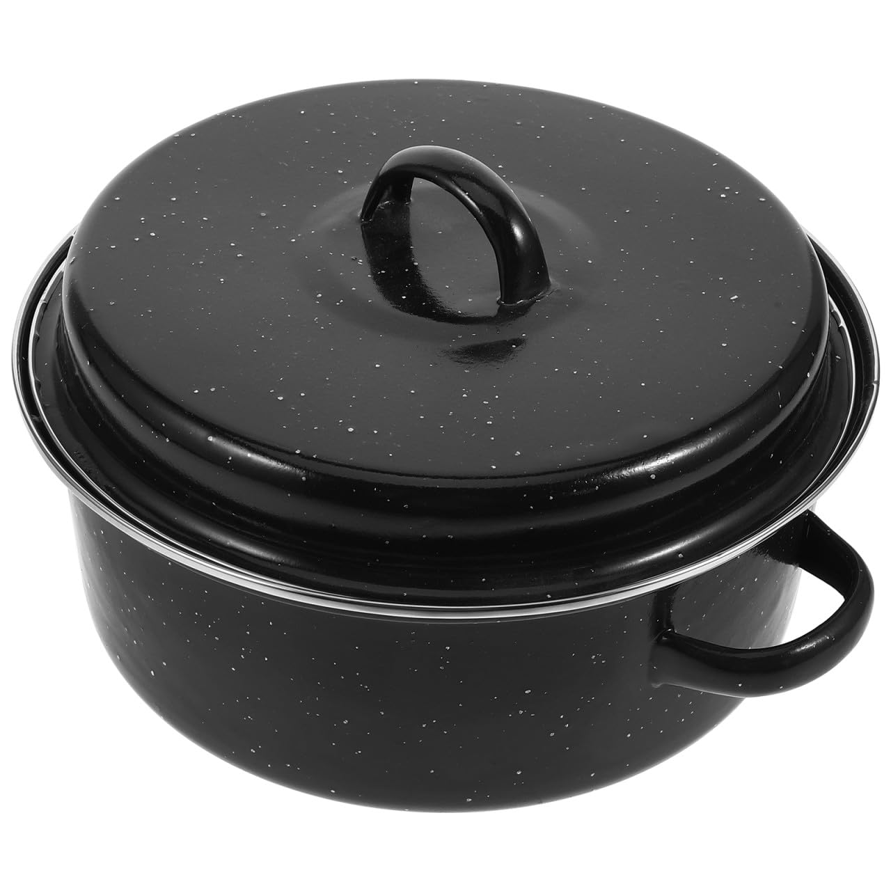 Kartoffeltopf Schwarzer aus Emaille mit Verschleißfestem Boden und Verzugsfreiem Design für Täglichen Gebrauch und Outdoor Grillen