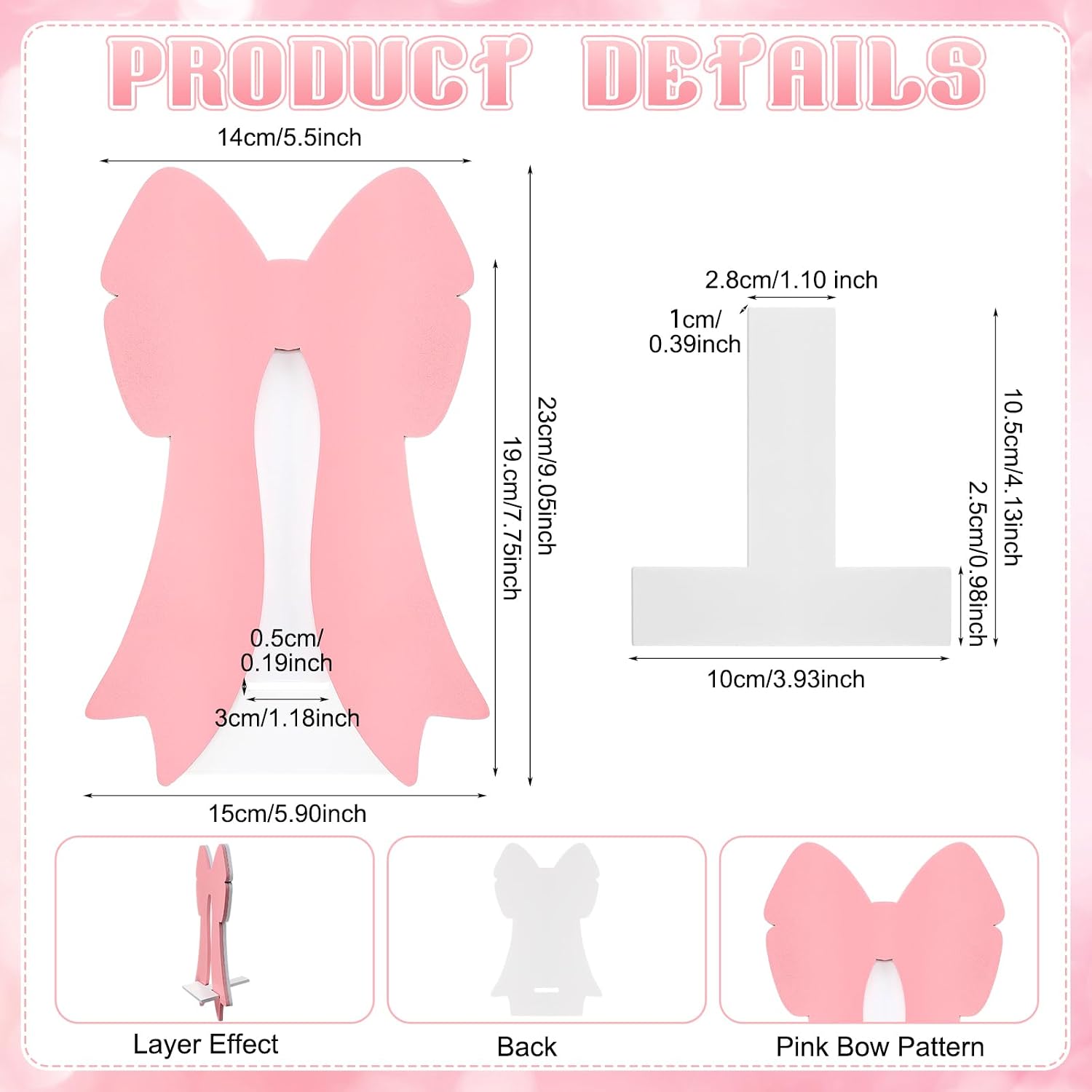 Sabary Pink Bow Phone Stand Holder Wooden Cute Phone Stand for Desk Pink Bow Coquette Preppy Aesthetic Cellphone Accessories Supplies for Office Desk Countertop Table Nightstand Women Gift