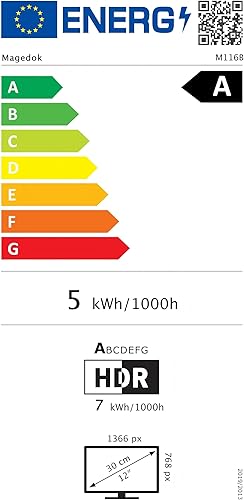 Miniatura 11 de Monitor portátil de 11.6 pulgadas, 1366 x 768 HD IPS pequeña pantalla HDMI, Dual USB-C, pantalla externa de baja potencia para computadora portátil,