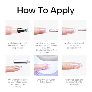 modelones Cat Eye Gel Nail Polish Set, 6 Colors Summer Neon Galaxy Champagne Hot Pink Lake Blue Grape Purple Gold Brown 9D Glassy Cat Eye Glitter Gel Polish with Magnet Led Soak Off LGBT Unisex Gift