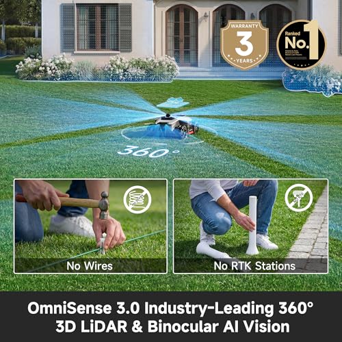 Image of [All-Terrain Wire-Free] DREAME A3 AWD 2000 LiDAR Robot Lawn Mower A3 AWD 2000 + Cleaning Set + Blade Set, 360 3D LiDAR & AI Dual Vision Smart Robotic Mowers for 0.5 Acre