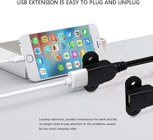 Miniatura 5 de QiCheng&LYS Cable de extensión de carga USB 2.0 macho a doble hembra, mesita de noche para muebles, sofá vehículo eléctrico a bordo, puerto de carga