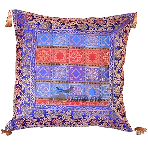 Third Eye Export Indian Ethnic Decorations Silk Bohemian Cushion Cover Set Of 4 Decorative Patchwork Throw Pillow, Decorative Boho Sofa Cushion Covers For Home & Gift #TOP5
