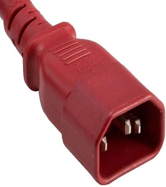SANOXY Cables and Adapters; 2 Pack of 2ft 14 AWG 15A 250V Power Cord (IEC320 C14 to IEC320 C15), Red