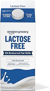 Amazon Grocery, Lactose Free 2% Reduced Fat Milk, Half Gallon, 64 Fl Oz (Previously Happy Belly, Packaging May Vary)