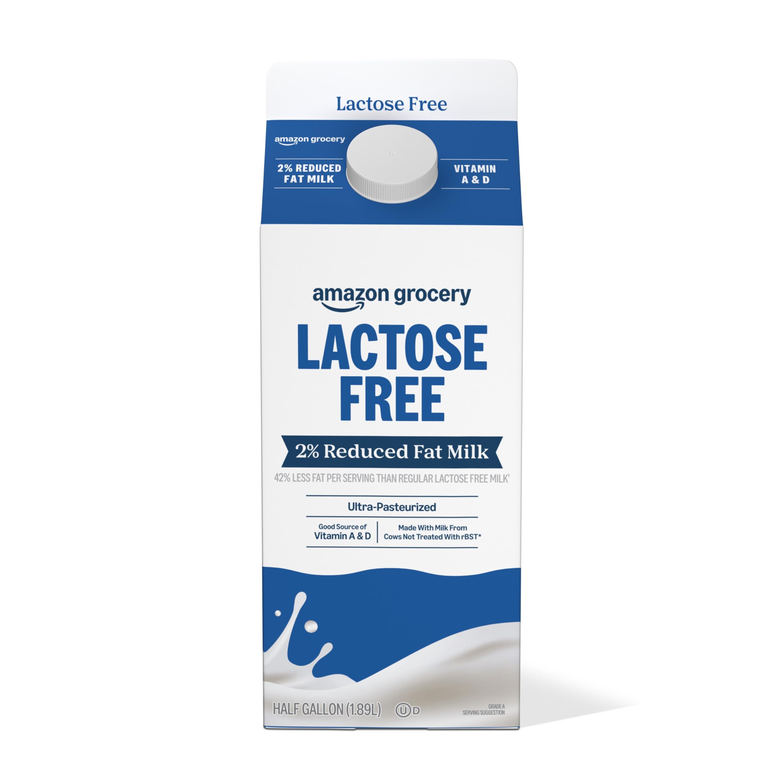 Amazon.com: Amazon Grocery, Lactose Free 2% Reduced Fat Milk, Half