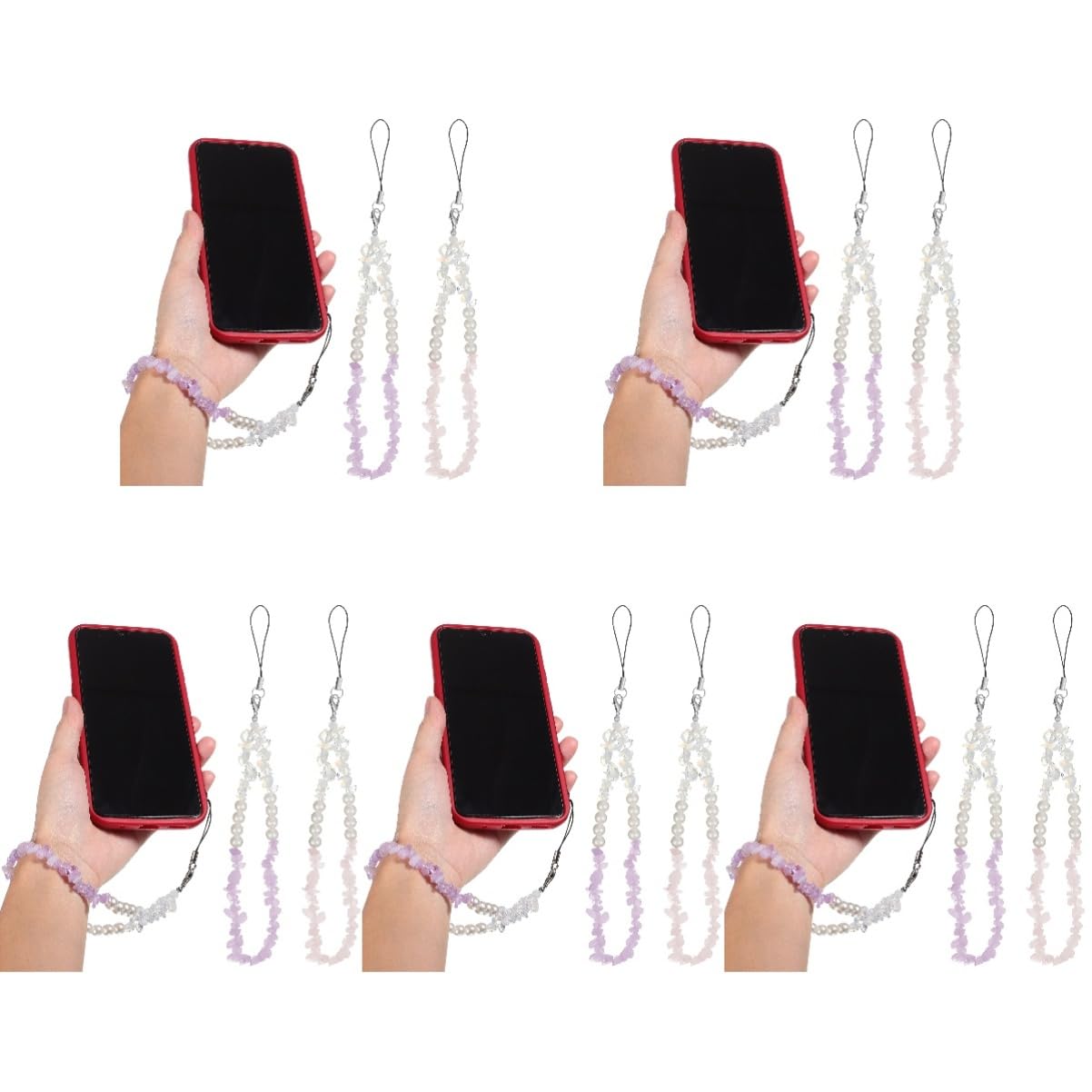 Hemobllo Chaîne Bracelets Lanières Trlephone Portable Bracelet Pour Telephone Portable Chaine De Telephone Bandoulière Pour Téléphone Porte-clés De Charme De Téléphone Perle