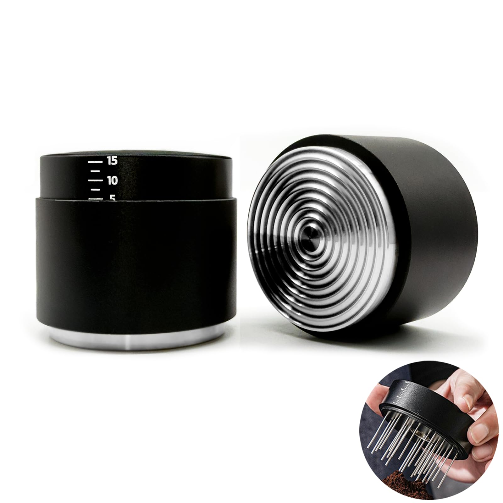 53MM Espresso Accessories - WDT Tool, Coffee Distributor &amp; Tamper set with 3-in-1 Design, 304 Stainless Steel Premium Coffee Accessories for Home Baristas &amp; Beginners