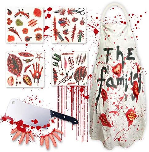 Pawliss Halloween Decorations, Zombie Butcher Knife Apron Costumes Props, Hounted House Party Decorations