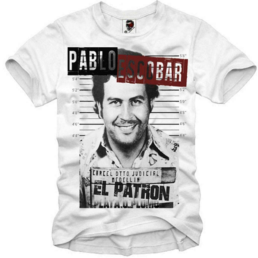E1SYNDICATET-Shirt Pablo Escobar Mugshot Plata Narcos Gang Cocaine