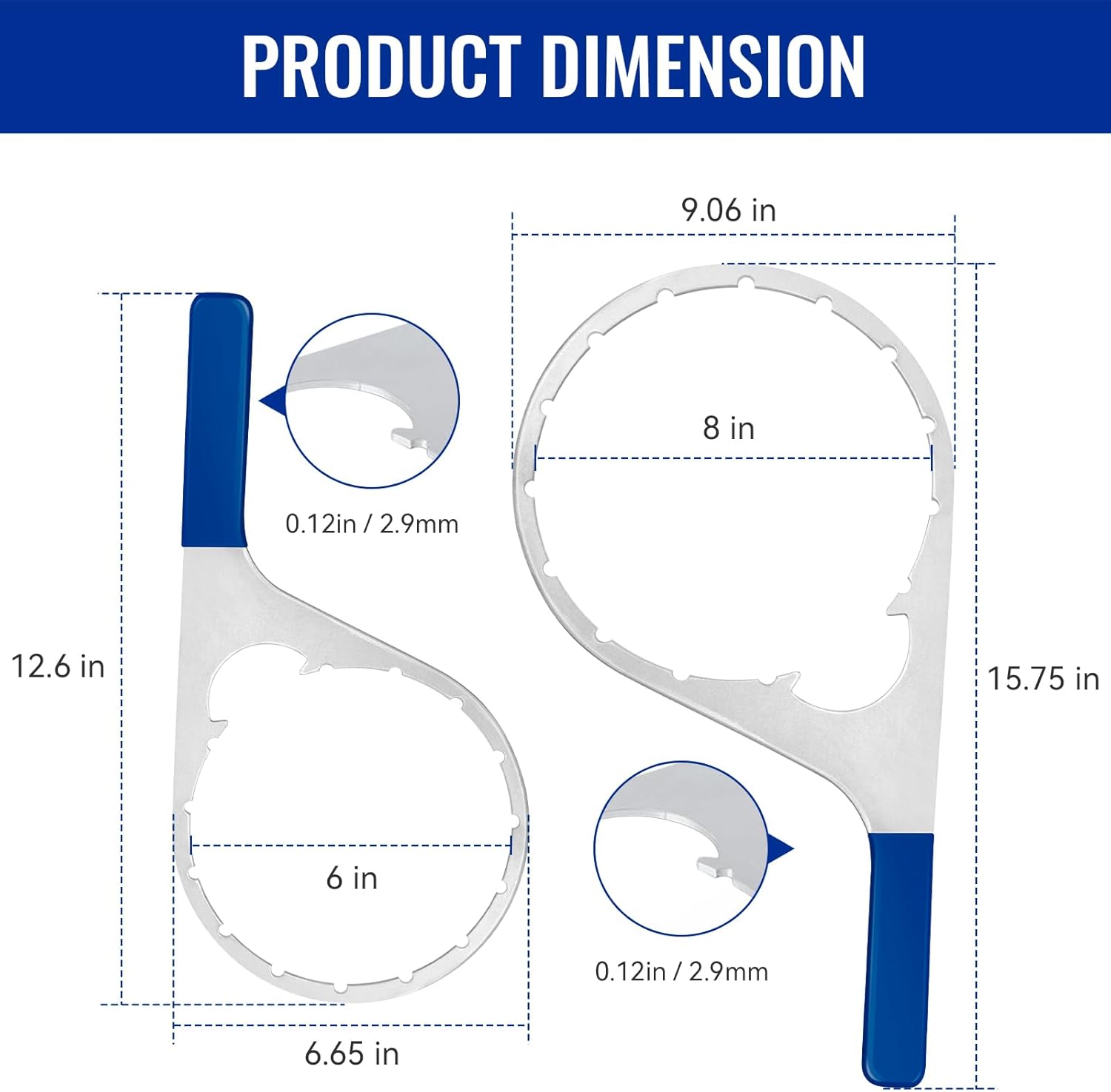 6" & 8" Collar/Vent Cap Fuel Filter Wrench Set for Davco Fuel Water Separator 380134 382 482 483 782, Removal Tools Compatible with Detroit Diesel Truck DD13 DD15 DD16 & Navistar Engines