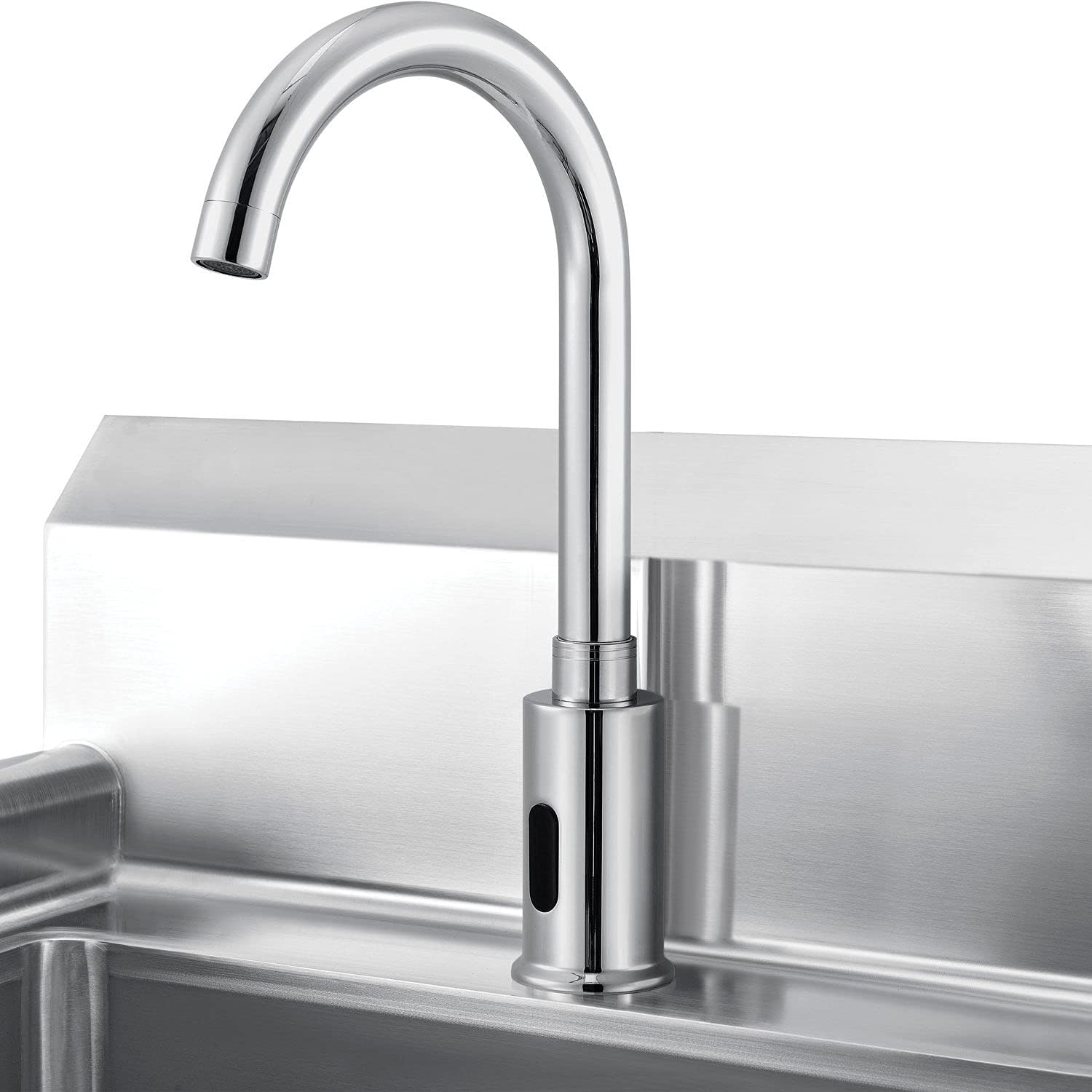 Global Industrial Deck Mounted Sensor Faucet, 2.2 GPM, Chrome