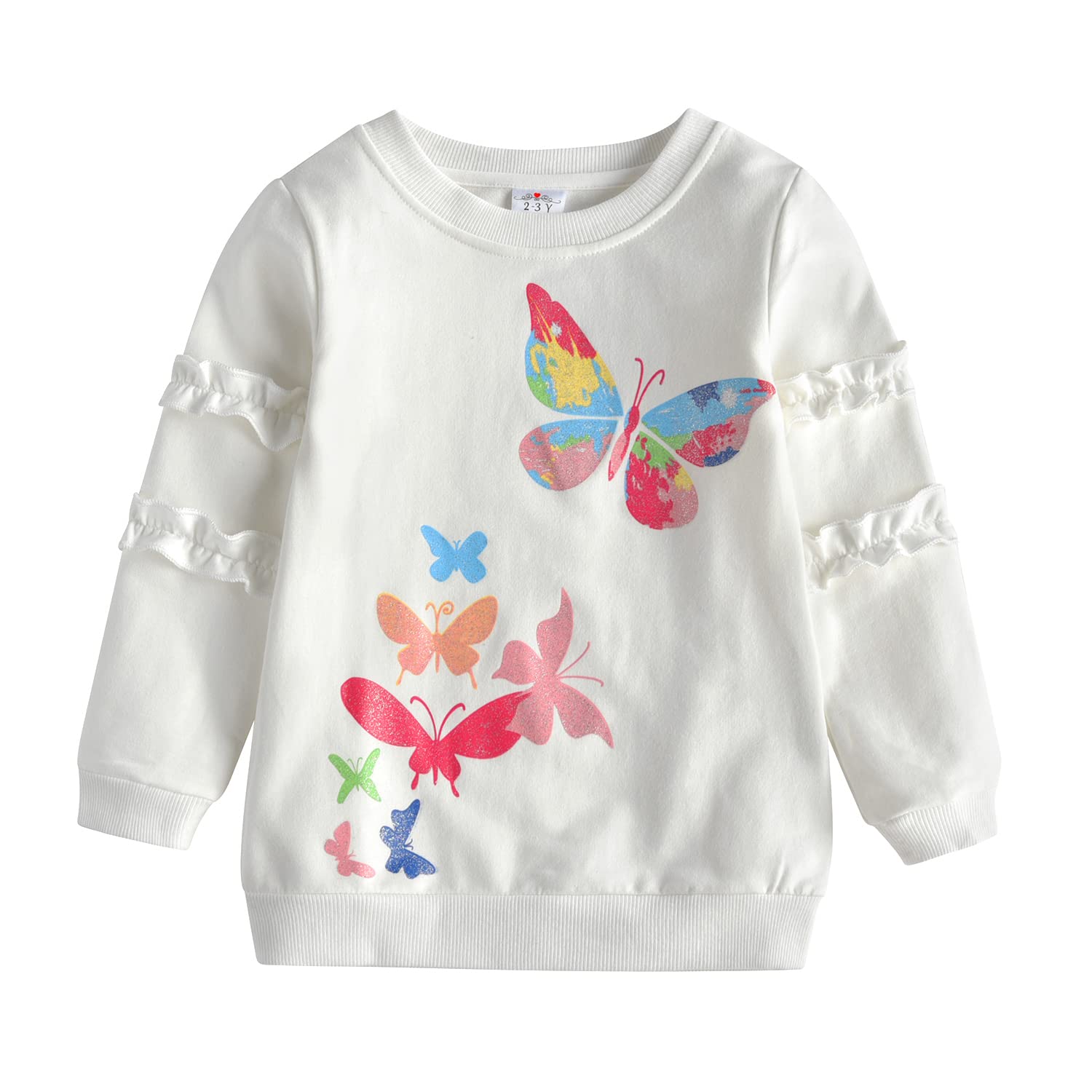 VIKITA Little Girls T-Shirt Long Sleeve Top Colorful Flower Cotton Shirt 2-8 Years — view 10