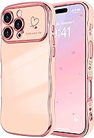 Vista 28 de LCHULLE Funda para iPhone Air para mujeres y niñas, lindo marco ondulado con forma rizada con patrón de corazón de amor, cubierta de protección